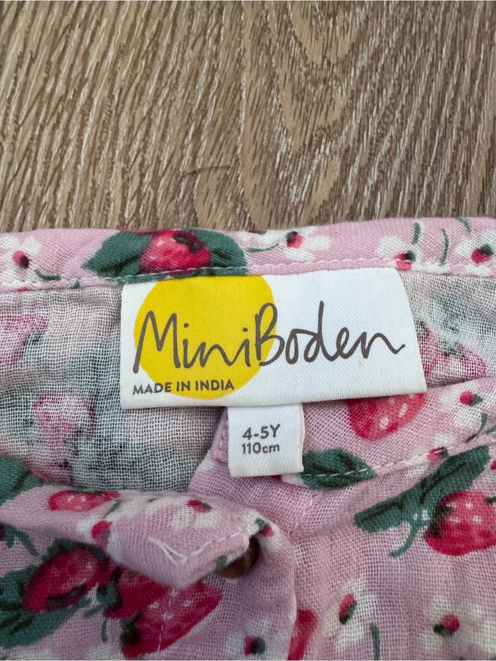 Mini Boden Pink Strawberry-Print Girls' Tank Top - Picture 2 of 3
